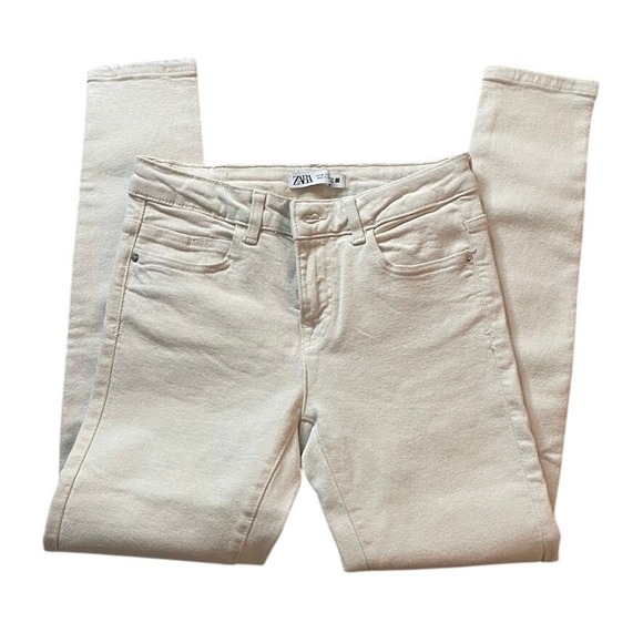 Zara Denim - ZARA Women Beige‎ High Rise Skinny Jeans Pants Size US 4 EUR 36